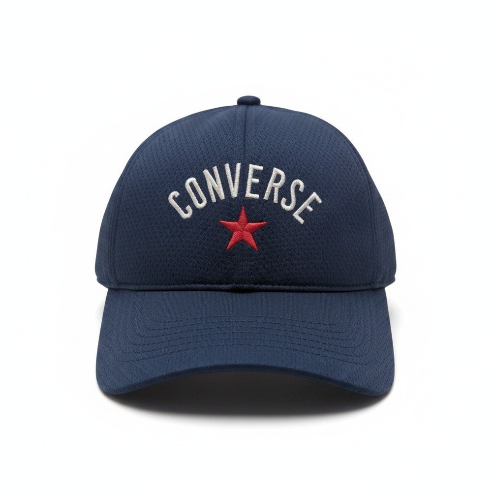 Converse Navy Blue Jersey Relaxed Fit Baseball Cap Red Star Logo